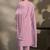 Light-purple embroidered schiffly pure cotton straight
