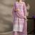 Light-purple embroidered schiffly pure cotton straight