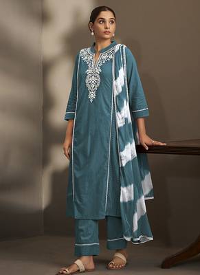 Rama embroidered schiffly pure cotton straight 1