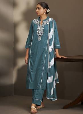 Rama embroidered schiffly pure cotton straight 3