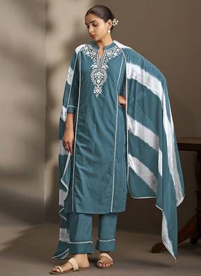 Rama embroidered schiffly pure cotton straight 5