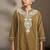 Brown embroidered schiffly pure cotton straight