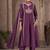 Wine embroidered chinnon anarkali