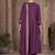 Wine embroidered chinnon anarkali