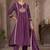 Wine embroidered chinnon anarkali