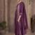 Wine embroidered chinnon anarkali