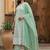 Pista green embroidered schiffly cotton blend anarkali