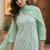 Pista green embroidered schiffly cotton blend anarkali