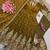 Gold colour embroidered georgette anarkali suit set with dupatta & pant