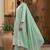 Pista green embroidered schiffly cotton blend anarkali