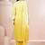 Yellow embroidered schiffly pure cotton straight