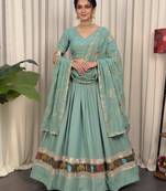 Pastel Aqua Blue Navratri Chaniya Choli