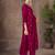 Magenta embroidered vichitra silk straight