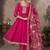 Pink embroidered georgette anarkali