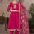 Pink embroidered georgette anarkali
