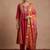 Pink & orange embroidered chinnon anarkali
