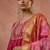 Pink & orange embroidered chinnon anarkali