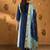 Navy blue embroidered chinnon anarkali