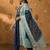 Navy blue embroidered chinnon anarkali
