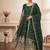 Green colour embroidered georgette anarkali suit set with dupatta & pant