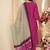 Pink solid & printed cotton blend straight