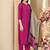 Pink solid & printed cotton blend straight