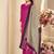 Pink solid & printed cotton blend straight