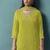 Green embroidered georgette palazzo