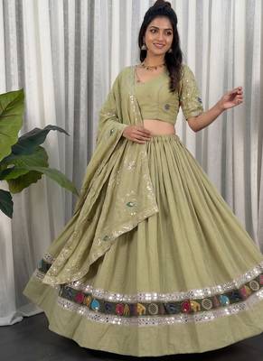 Olive Green Navratri Chaniya Choli 2