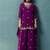 Wine embroidered georgette palazzo