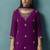 Wine embroidered georgette palazzo
