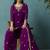 Wine embroidered georgette palazzo