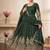 Green colour embroidered georgette anarkali suit set with dupatta & pant