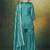 Teal blue embroidered vichitra silk sharara