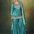 Teal blue embroidered vichitra silk sharara