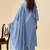 Sky blue embroidered vichitra silk straight