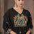 Black embroidery pure cotton straight