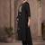 Black embroidery pure cotton straight
