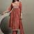 Orange embroidered georgette anarkali