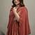 Orange embroidered georgette anarkali