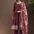 Wine embroidered chinnon anarkali