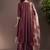 Wine embroidered chinnon anarkali