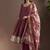 Wine embroidered chinnon anarkali