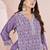 Lavender Schiffli Embroidered Chinnon Straight Kurti Palazzo Set