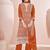 Orange schiffly with embroidered chinnon straight