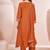 Orange schiffly with embroidered chinnon straight