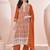 Orange schiffly with embroidered chinnon straight