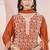Orange schiffly with embroidered chinnon straight