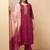 Red embroidered with handwork
 chinnon straight