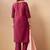 Red embroidered with handwork
 chinnon straight